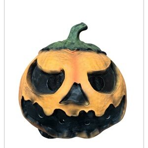 Dark Pumpkin Adult Latex Head Mask Creepy Evil jack-o'-lantern